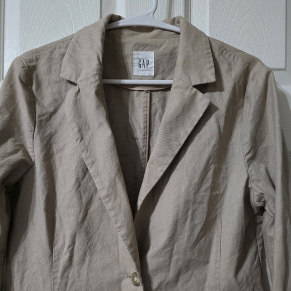 Gap Lightweight Khaki Blazer/Jacket, 100% Cotton, Unlined, Preppy, Sz 12, EUC! - Picture 4 of 13